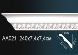 AA021 Карниз потолочный с орнаментом из полиуретана