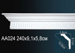 AA024 Карниз потолочный с орнаментом из полиуретана