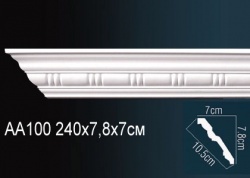 AA100 Карниз потолочный с орнаментом из полиуретана